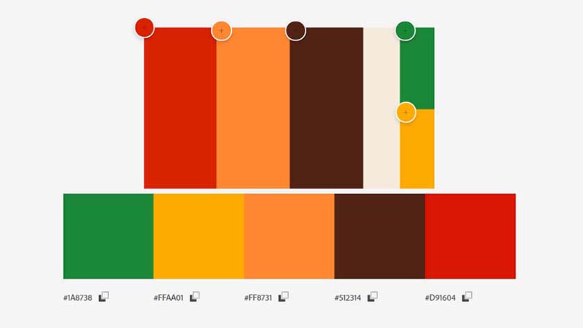 Burger King Rebranding: 4 Things to look out as a designer 6 Chart showing HEX color codes of Burger King color palette
